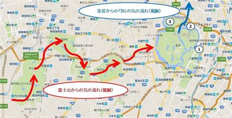 龍脈龍の通り道 東京地図|パワースポット東京編☆一度は行っておくべき7つの聖地 